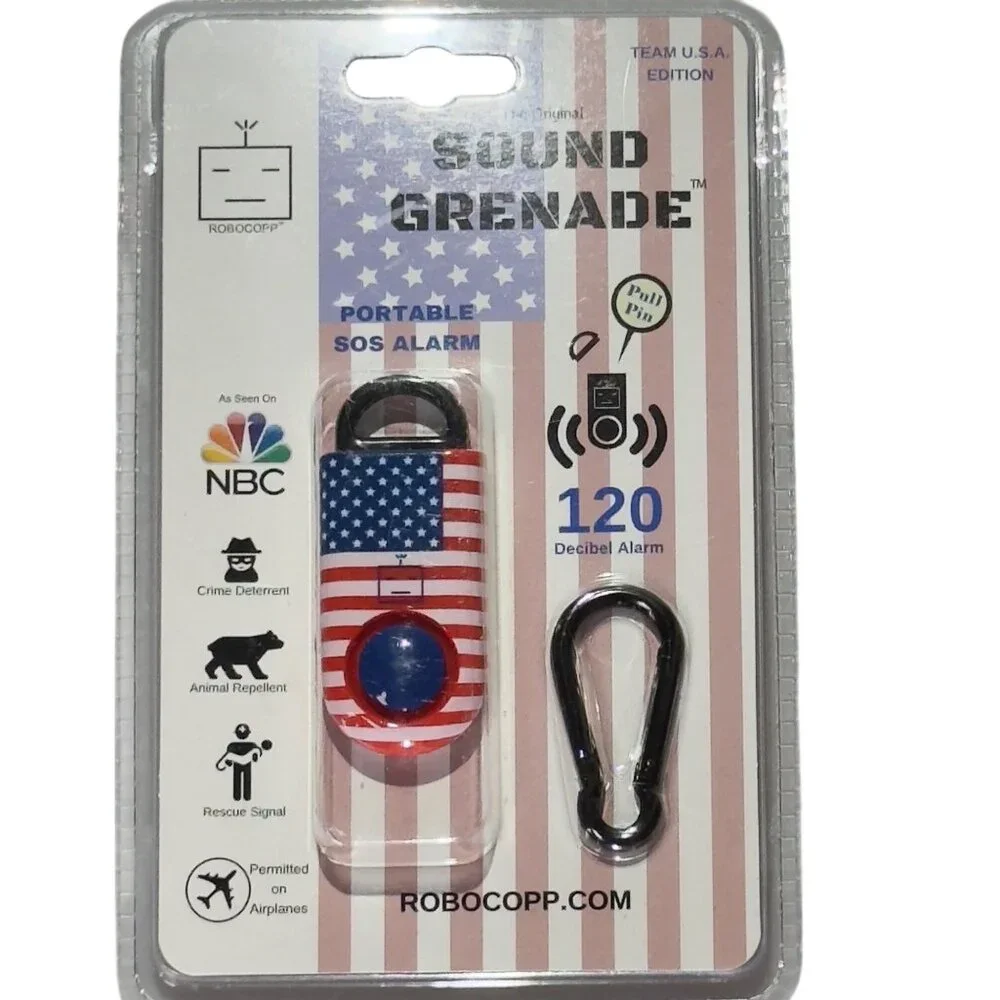 Sound Grenade Portable SOS Alarm 120 Decibel U.S.A. Edition with Carabiner